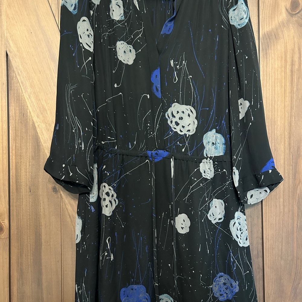 Black Babaton Floral Print Dress Sz L